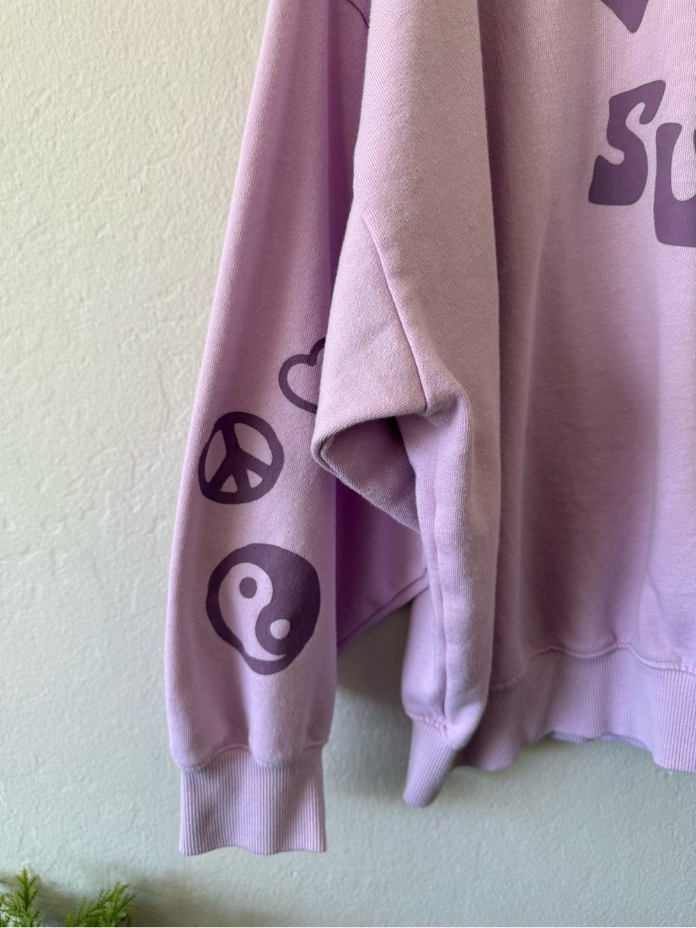 Pacsun Pacific Sunwear Lavender Purple Oversized Yin & Yang Graphic Sweatshirt - Picture 5 of 7